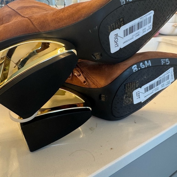 Giani Bini Harrison Brown Suede Architectural Wedge Ankle Booties- Size 8.5M - Picture 8 of 8